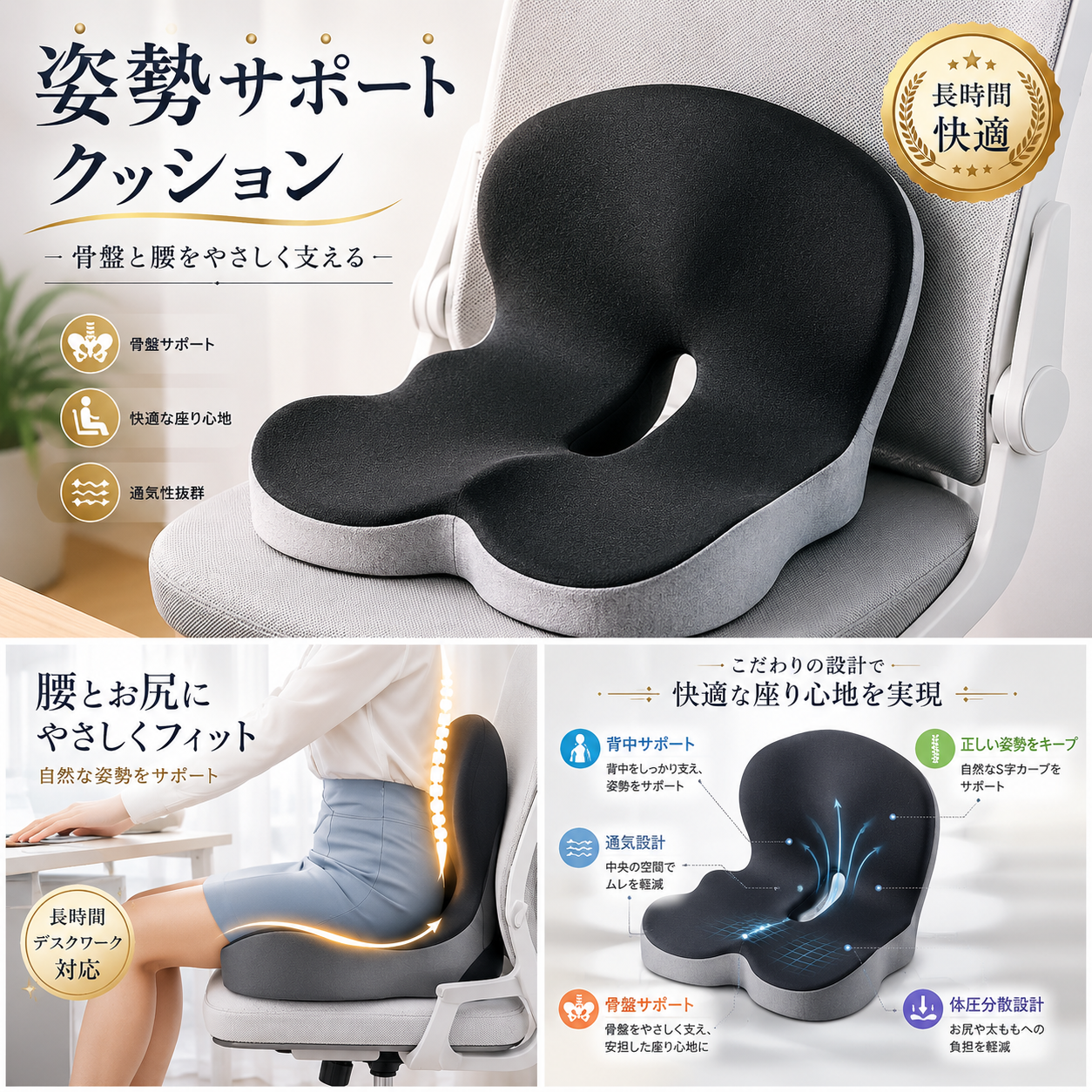 Hoshina™ 姿勢サポートクッション
